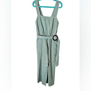 Monteau Girl Green Sleeveless Romper With Belt Size 7 NWOT